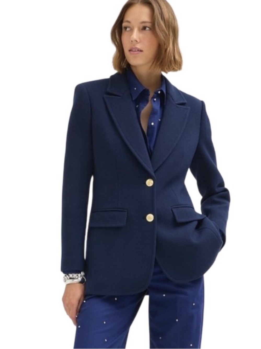 J. Crew Blazer Jacket in Italian double cloth wool Navy 6